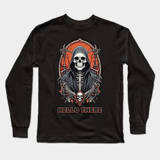 Scary Skeleton in a Robe Long Sleeve T-Shirt